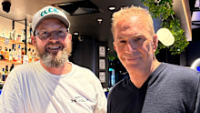 Simon and Kevin Costner at X-Golf South Bank Brisbane Queensland June 2026 while he is filming in Australia