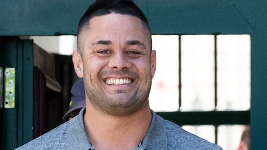 Jarryd Hayne walks out of Cooma Correctional Centre on Tuesday.