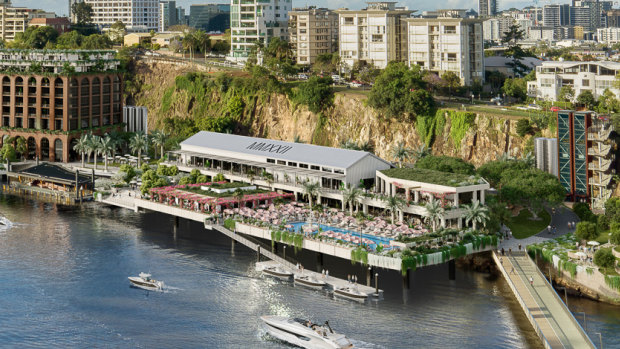 The proposed pool deck over the Brisbane River.