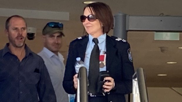 Senior Constable Catherine Nielsen leaves Toowoomba Magistrates Court on Monday afternoon.