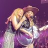 Kylie Minogue and Madonna sing in Los Angeles.
