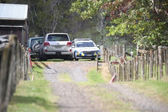 Police on site after the incident at the rural Waitākere property.