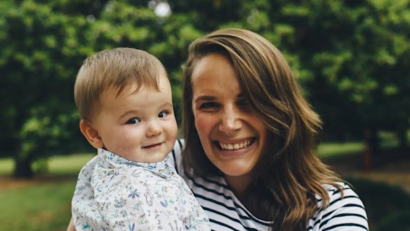 Polly Dunning with baby Alfred.