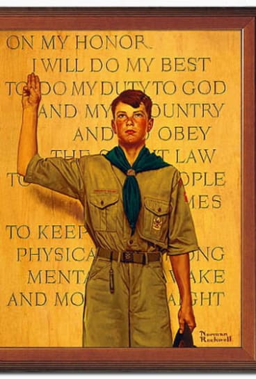 A Norman Rockwell painting from his Boy Scouts of America series.