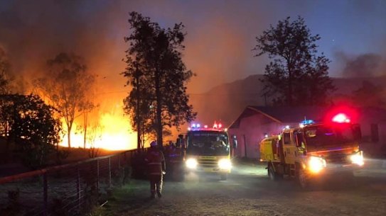 The Thornton bushfire in Queensland's Lockyer Valley.