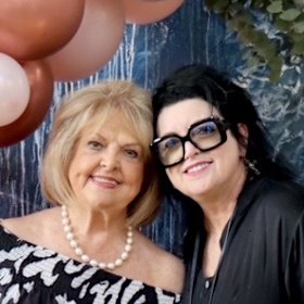 Fay (left) and Lisa McGuigan both work in the wine industry. 