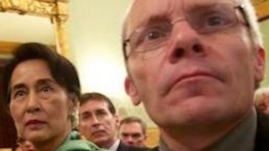 Sean Turnell, with Aung San Suu Kyi.