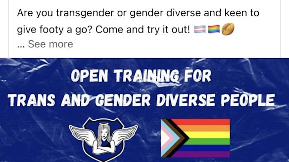Melbourne University Women’s Football Club invited trans and gender diverse people to train and play