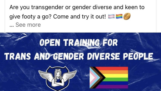 Melbourne University Women’s Football Club invited trans and gender diverse people to train and play