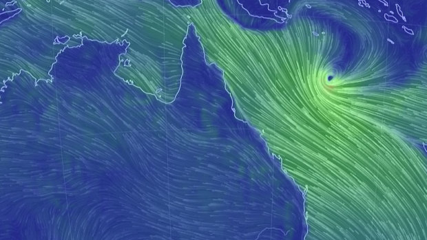 Cyclone Ann looming off the far north Queensland Coast.