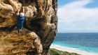Jeff Robson climbing at Bob’s Hollow, along the Cape-to-Cape hiking track near Margaret River.