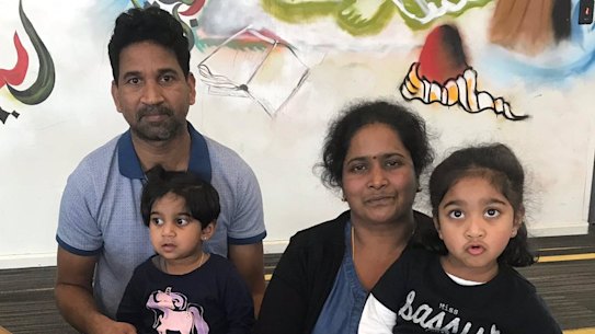 Priya and Nadesalingam and their Australian-born daughters. 
