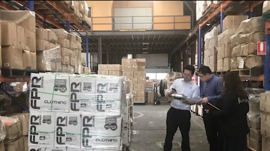 Pictures from the WeChat account of Chinese state-owned property developer Poly Australia shows loads of protective equipment ready to sent to China.