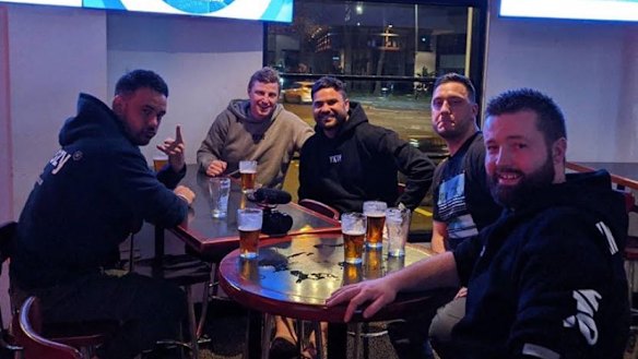 Brett Finch, second left, in an Instagram post on Thursday night.
