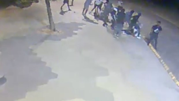 Image from CCTV footage showing the assault in St Kilda.