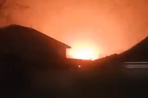 A video of the explosion in Dzhankoi, Crimea, was shared by Anton Gerashchenko, adviser to the minister of internal affairs of Ukraine on March 21.