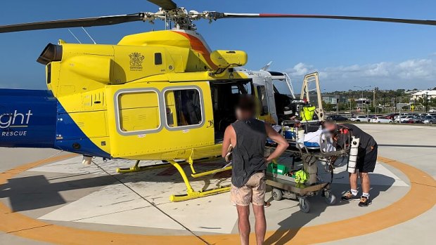 A woman, aged in her twenties, was in the water at Fraser Island when she was stung by something. She was airlifted to Hervey Bay Hospital. 