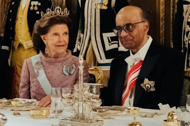 State banquet at Stockholm Palace, Sweden with King Carl XVI Gustaf and Queen Silvia hosting Singapore’s President Tharman Shanmugaratnam and his wife Jane Ittogi.