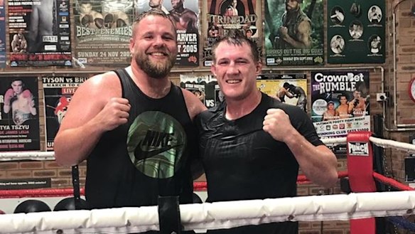 Ben Edwards sparred with Paul Gallen ahead of their respective bouts.
