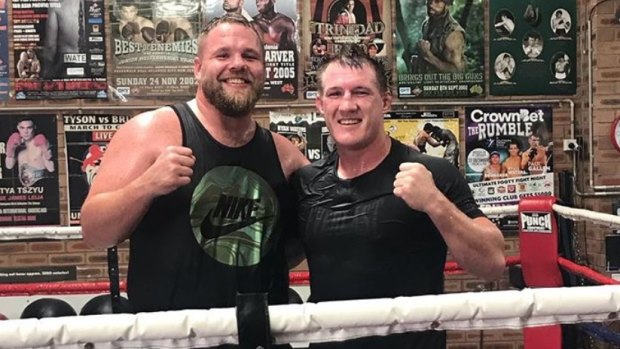 Ben Edwards sparred with Paul Gallen ahead of their respective bouts.