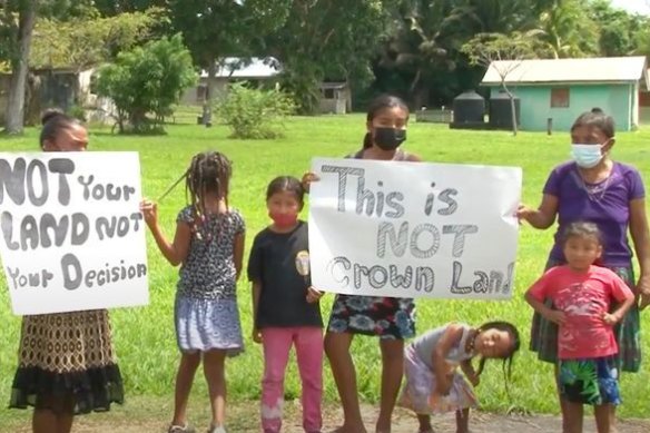 Indigenous protesters in Belize.