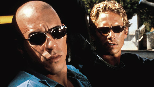 Vin Diesel and the late Paul Walker in The Fast and The Furious.