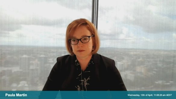 Paula Martin, chief legal and risk officer at The Star Entertainment Group, giving evidence at the ILGA inquiry on Wednesday.