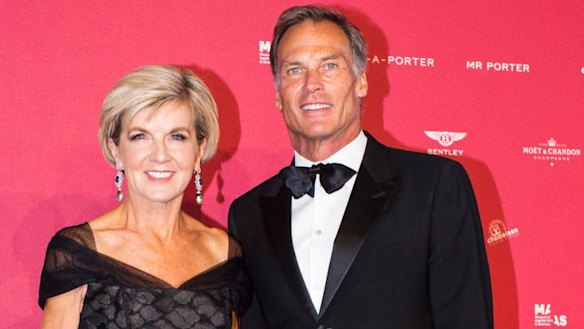 Foreign Affairs Minister Julie Bishop and David Patton at February's MAAS Fashion Ball at the Powerhouse Museum.