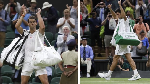 Rafael Nadal and Novak Djokovic will resume their Wimbledon semi-final on Saturday. 