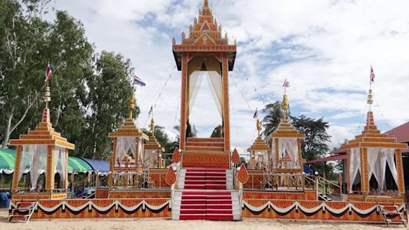 The crematorium erected for the funeral of Saman Gunan.