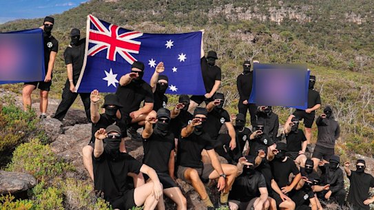 Alleged members of a far-right extremist group seen at Halls Gap and the Grampians.