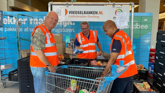 Volunteers prepare donations at the food bank in Leidschendam-Voorburg in the Netherlands. Where hundreds of families are reliant on handouts to avoid going hungry.