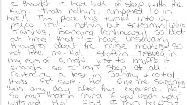 An extract of a letter from Kathleen Folbigg to Tracy Chapman, dated 2003.