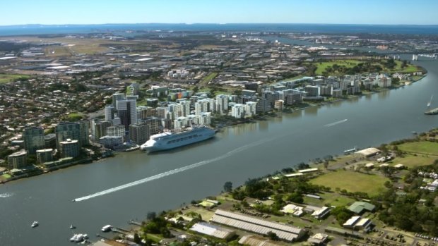 Part of Brisbane’s Hamilton Northshore area (centre right)  is identified as a strong candidate for a 14,000-bed athletes village.