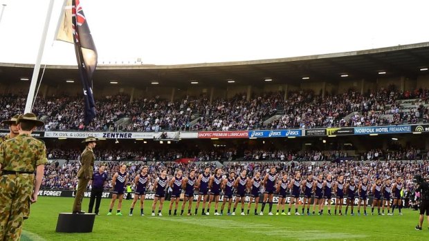 Fremantle and North Melbourne at a recent Len Hall Tribute match in Perth.