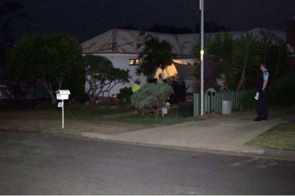 Police established a crime scene on West Birriley Street in Bomaderry on Saturday. 