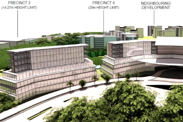 Concept rendering of the Dreamworld expansion showing the four precincts.