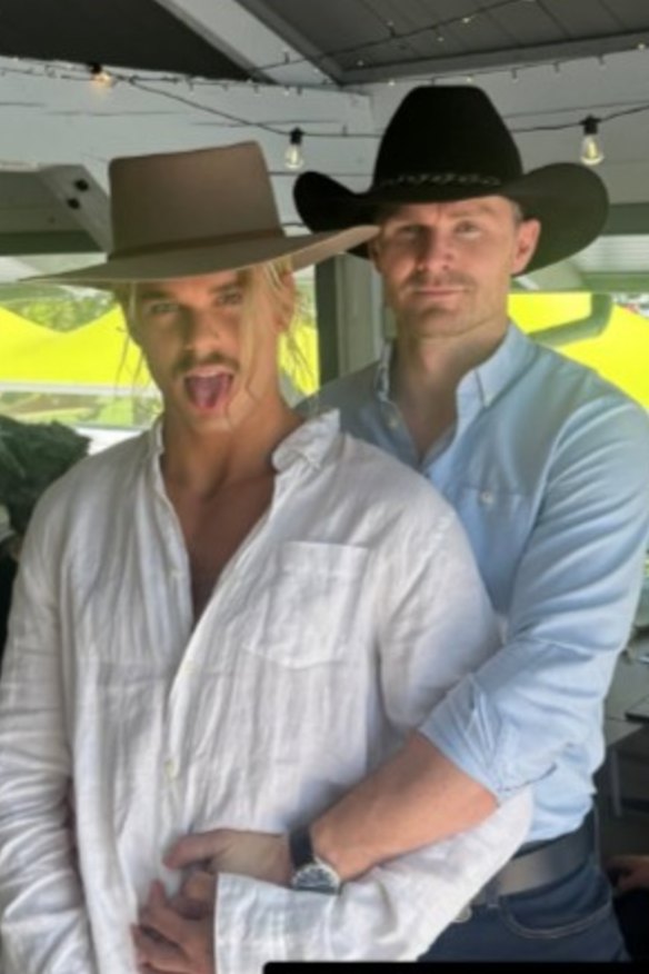 Bailey Smith posted a picture on Monday of him and skipper Patrick Dangerfield dressed up for Mad Monday festivities.