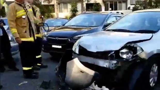 A woman allegedly rammed several cars, including a police car in a Sutherland car park. 