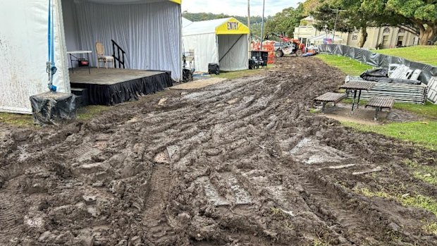 A photo of the muddy conditions caused during this year’s event.