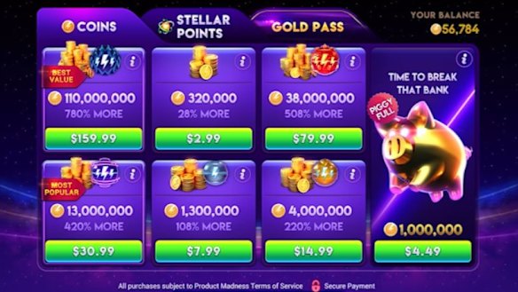 Players can buy an in-game currency package worth $US159.99 ($235).