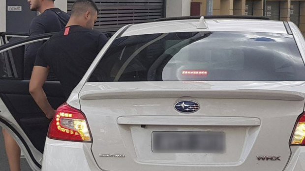 Police said the car the pair were travelling in was displaying fraudulent number plates.