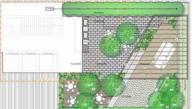 The proposed design for the apartment complex's rooftop terrace. A development application was expected to be lodged for the development in a few weeks.