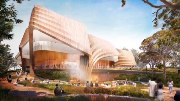 An artist’s impressions of the Aboriginal Arts and Cultures Centre  to be built in Adelaide. 
