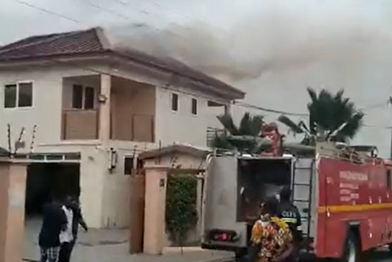 The fire at the Jinapor residence in Accra