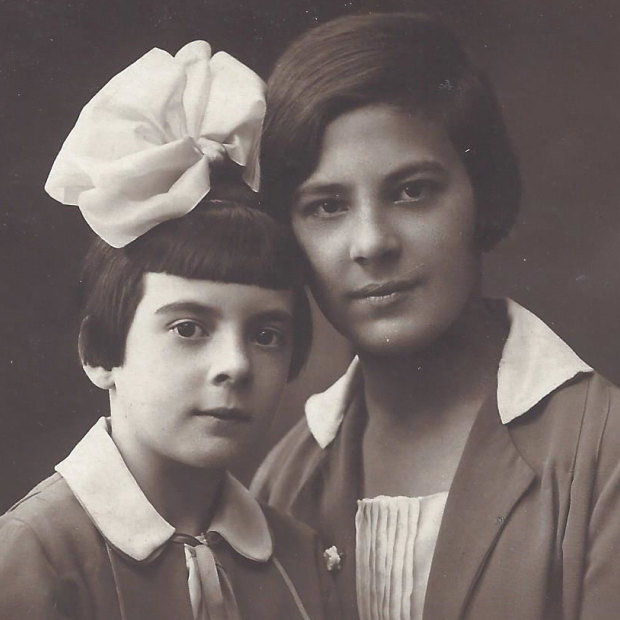 Irena (at left) and Alicja in Warsaw, circa 1928.