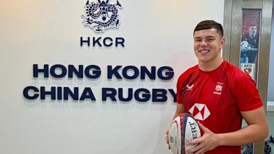 Lachlan Doheny in Hong Kong rugby colours