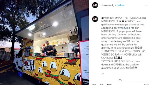 Down N' Out's food truck at Marrickville.