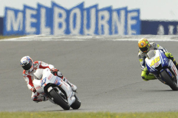 Casey Stoner rides to one of his victories at Phillip Island.