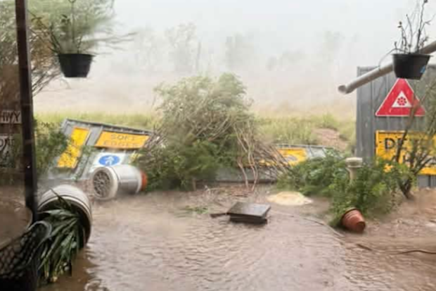 The aftermath of the heavy rain in Alice Springs.